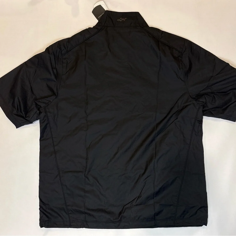Greg Norman BK Racing Black Water Resistant Short Sleeve Windbreaker Mens Medium